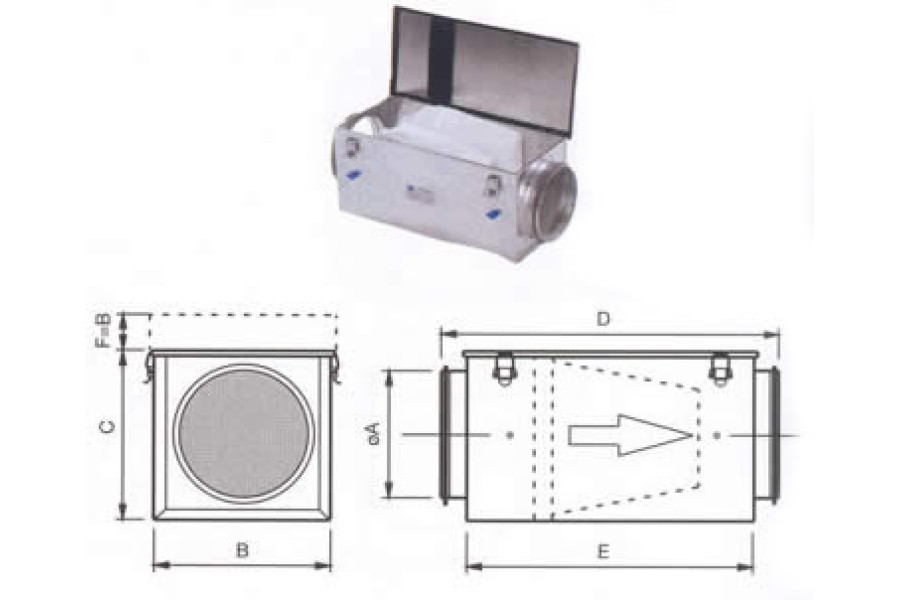 Cassettes of Systemair filters - FFR, for round circuits FFR 250 Filter cassette