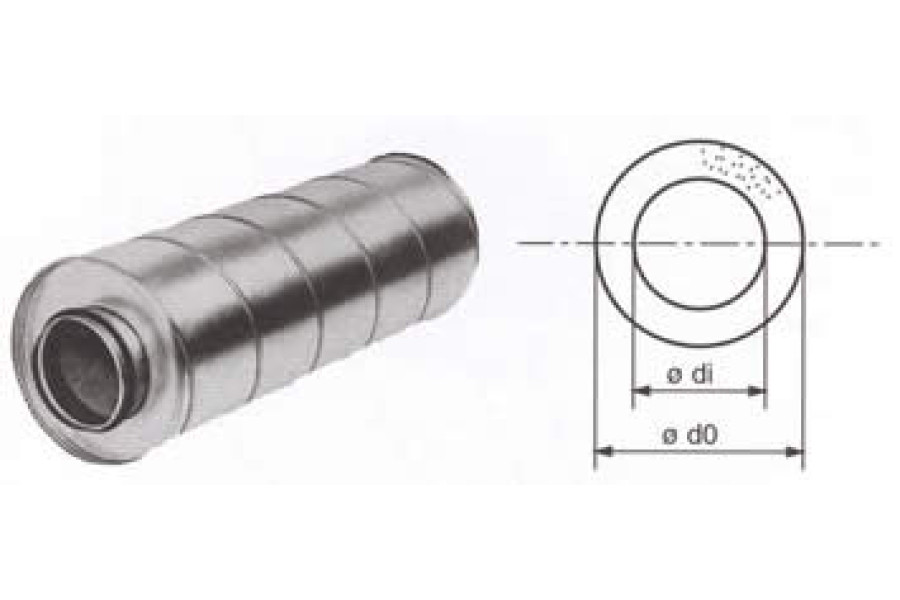Sound suppressors Systemair - LDC, for round circuits LDC 355-900 Silencer