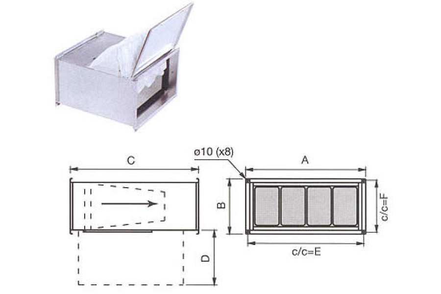 Cassettes of Systemair filters - FFK, for rectangular circuits FFK 60-30 Filter cassette rect