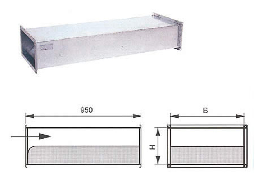 Sound suppressors Systemair - LDR for rectangular circuits LDR 80-50 Silencer