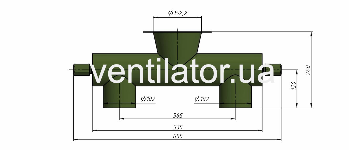 Overall dimensions of K-G double hermetic valve