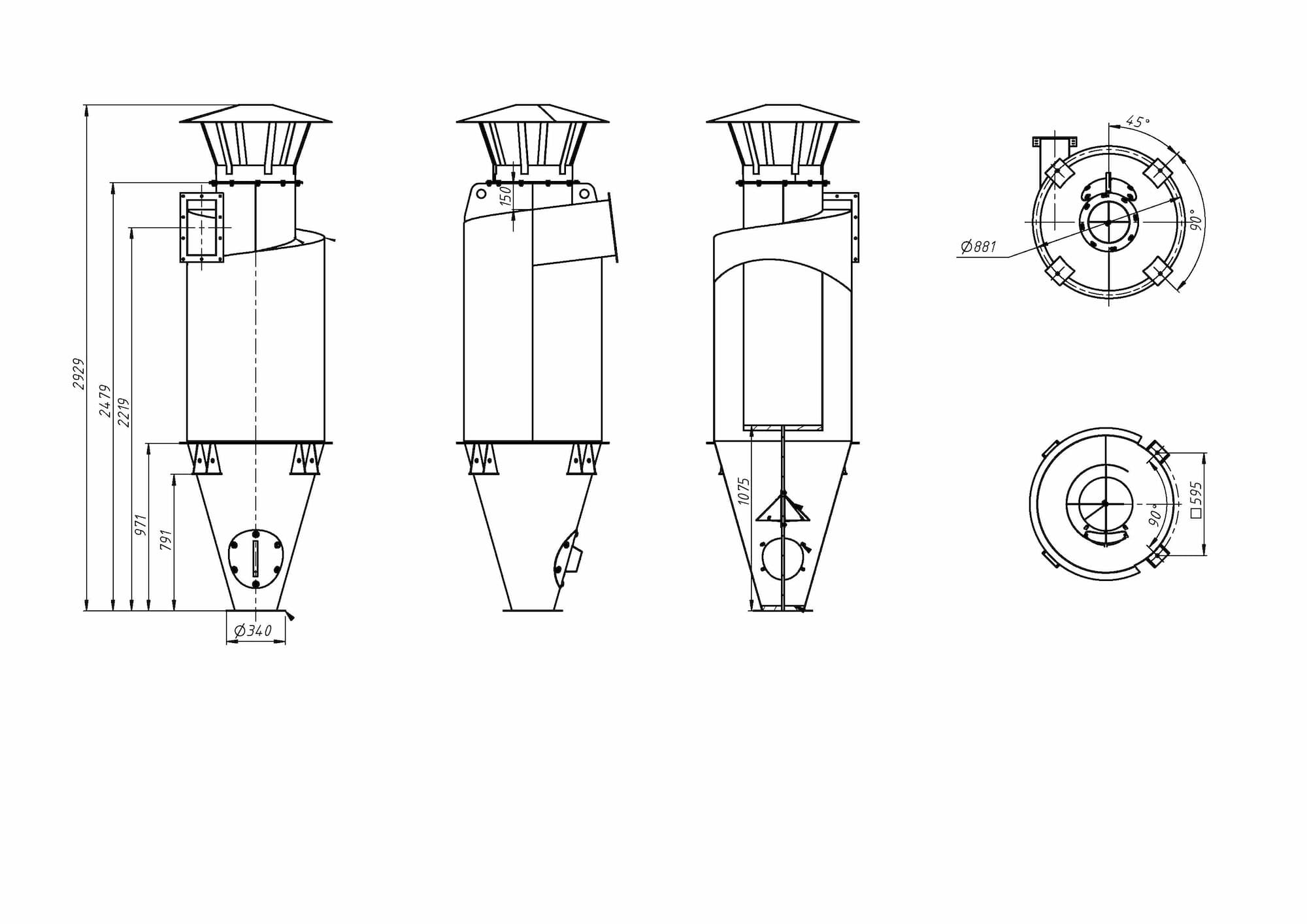 Overall dimensions COL-3