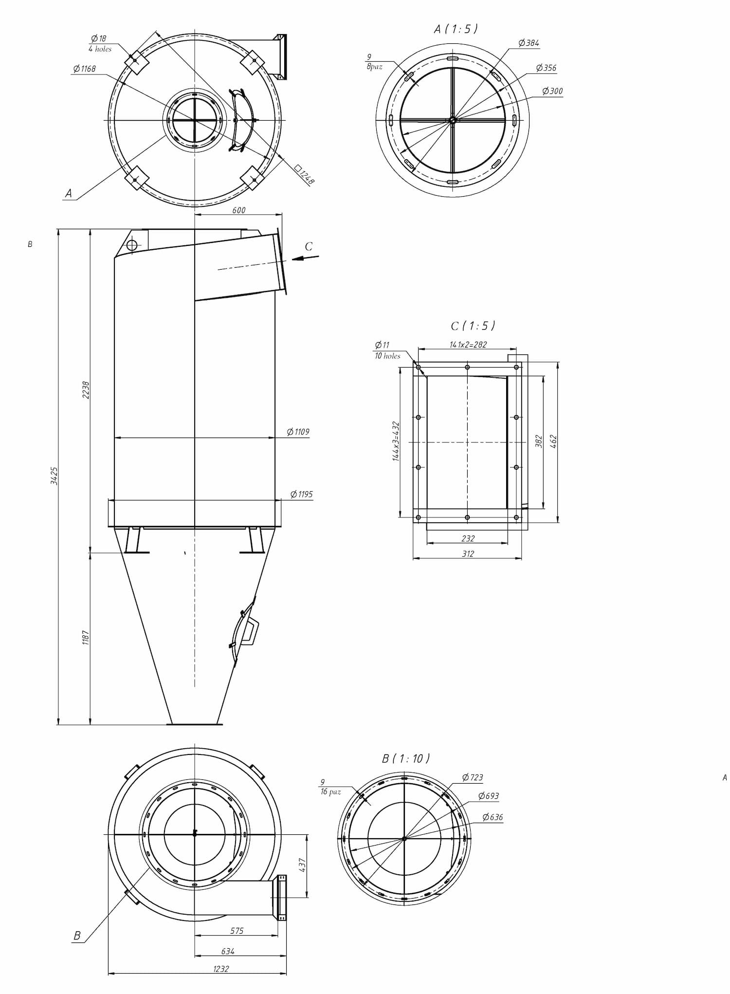Overall dimensions COL-6