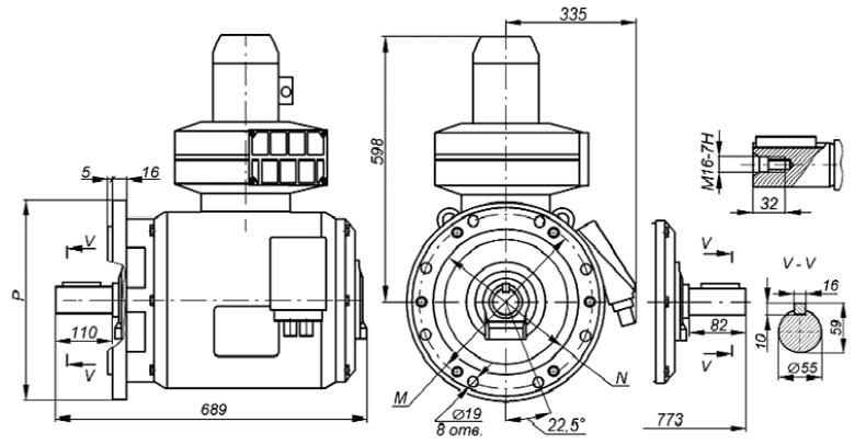 Motor dimensions 5AF200MB6/24NLB
