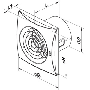 Габаритні розміри осьового вентилятора Вентс 150 Квайт ТР