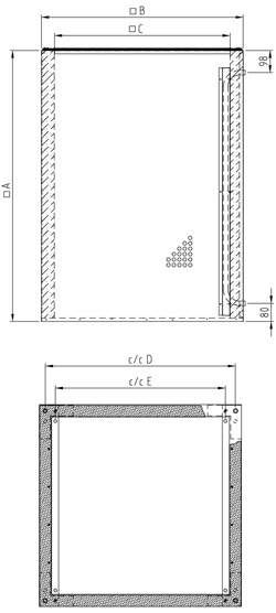Габаритные размеры Короба Systemair TG 940-1200 Roof Curb