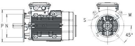 Габаритні розміри електродвигуна ABB M2BA 180 MLA6