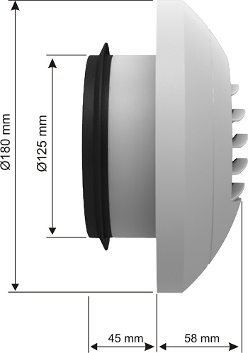 Габаритные размеры Клапаны Systemair AE-30/60 Exhaust valve electr.
