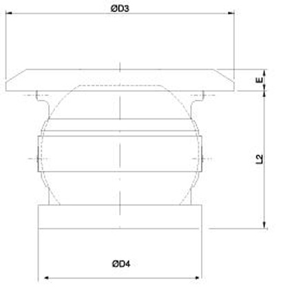 Габаритные  размеры диффузора Диффузоры Systemair AJD-400-M3 Flush Jet Diffuse
