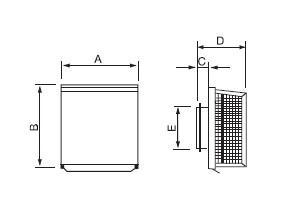 Габаритные размеры решетка Systemair ALG 160 Exhaust grills