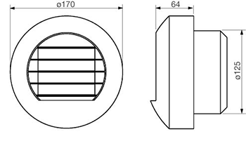 Габаритные размеры Кольца Systemair AL-60 Exhaust valve