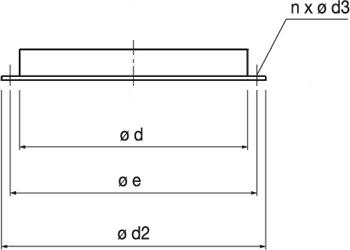 Габаритные размеры контрфланца Systemair ASFV V800/G630 flange