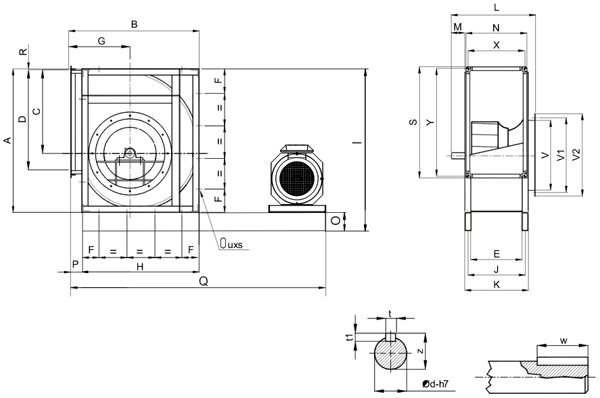 Габаритні розміри Soler&Palau BSP/4-1400-TM-5,5