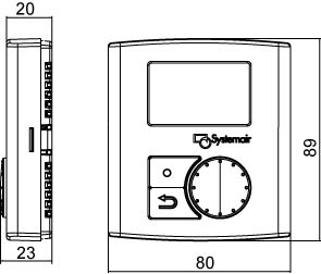 Габаритные размеры пульта Systemair CD Control panel 2