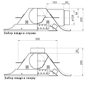 Габаритные размеры Охладители Systemair Cirrus-2400-4-1 Chilled Beam