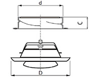 Габаритные размеры Диффузоры Systemair EFFC 100 Exhaust Valve RAL9010