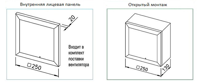 Габаритные размеры вентилятора Серия ELS Helios ELS-VNC 100
