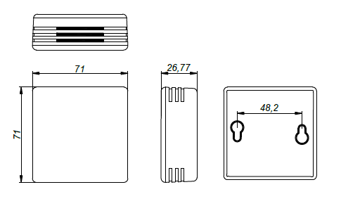 Габаритные размеры дифференциального манометра Ecocontrol TSr-03