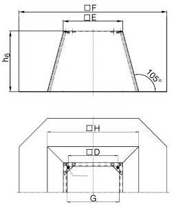 Габаритные размеры Короба Systemair FDG/F 315-355 Roof socket DVG
