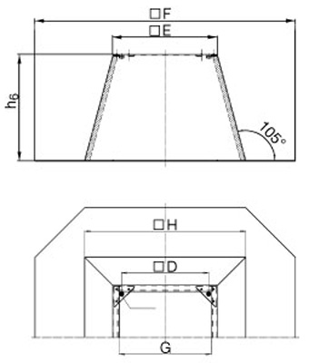 Габаритные размеры Короба Systemair FDS 310/311 flat roof socket