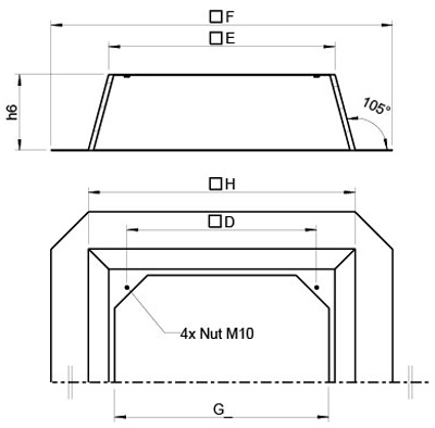 Габаритные размеры Короба Systemair FDS 710 flat roof socket