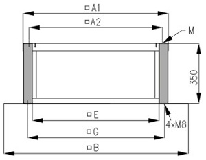 Габаритные размеры Systemair FDV/F 800 flat roof socket DVV