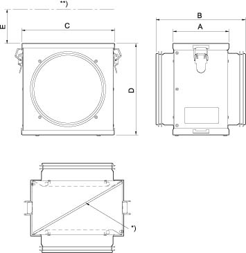 Габаритные размеры Фильтры Systemair FGR 100 Filter cassette G3