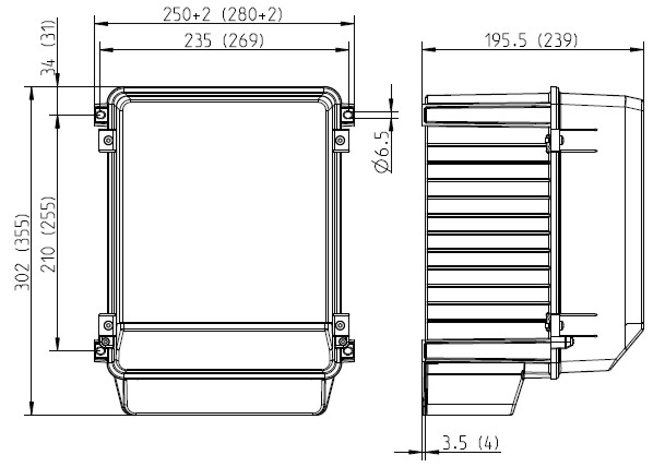 Габаритные размеры Systemair FXDM8AM Frequency inv. IP54