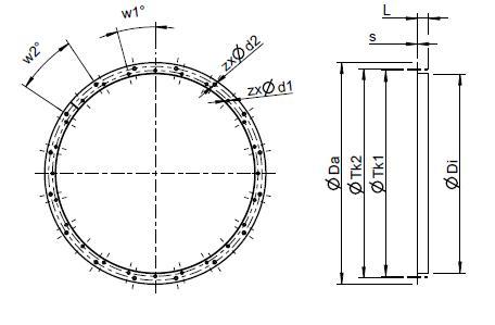 Габаритные размеры контрфланца Фланец Systemair GFL-AR/AXC 1120 Counter Flange