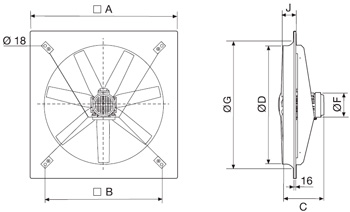 Габаритные размеры Soler&Palau HCBT/4-800/L-X *400V50*V5