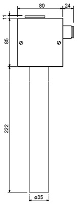 Габаритные размеры Systemair HMH Tube Humidistat IP 54