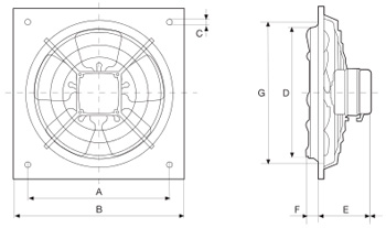 Габаритные размеры Soler&Palau HXM-200 *230V 50-60*