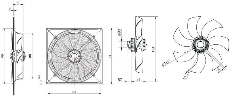 Габаритные размеры Soler&Palau HXTR/6-800 *400V 50*