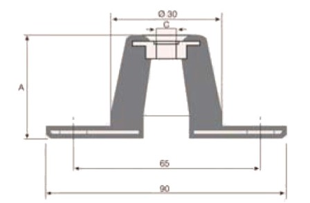 Габаритні розміри опори S&P KSE-70
