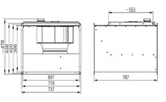 Габаритні розміри канального вентилятора Ruck KVR 7040 D4 01