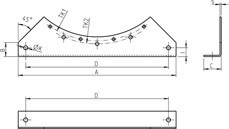 Габаритные размеры монтажного кронштейна Кронштейны Systemair MFA-AR/AXC 1250 Mounting Foot