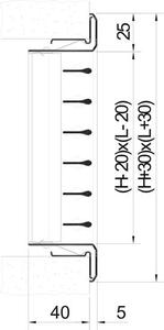 Габаритные размеры Systemair NOVA-A-2-2-800x200-H-RAL9010