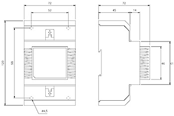 Габаритные размеры Systemair PSS48 Transformer 24V