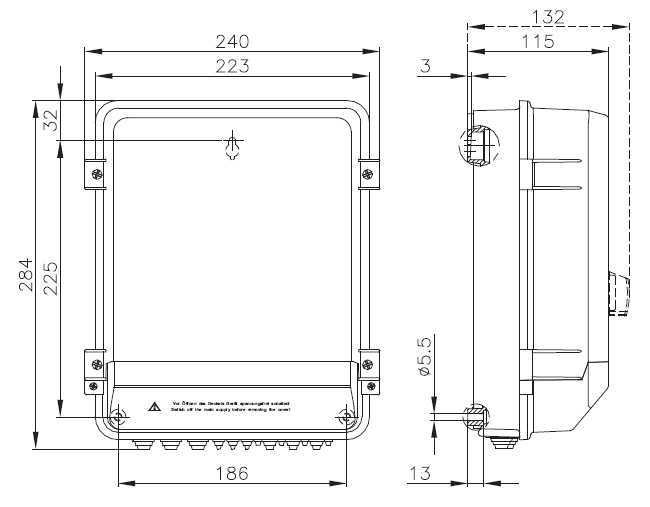 Габаритные размеры Systemair REPT 10 Digital Regulator