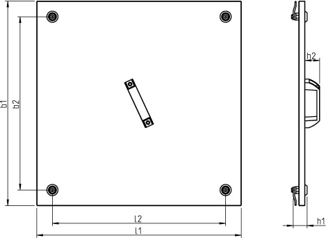 Габаритные размеры двери Systemair SDM Service Door MUB 062 comp.