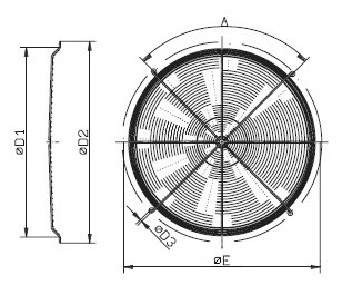 Габаритные размеры Systemair SG AW 1000 Guard 6 Pole (GFC)