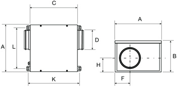 Габаритные размеры Soler&Palau CVB-600/150-160