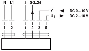 Схема подключения Systemair SM 230ASR Damper actuator