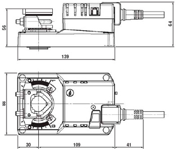 Габаритные размеры Systemair SM 24A-SR Damper actuator