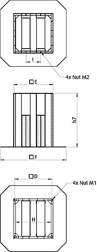 Габаритные размеры Шумоглушители Systemair SSD 315 M/L TFSK Socket sil.