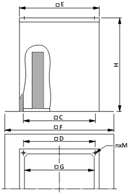 Габаритные размеры Шумоглушители Systemair SSG/F 800 socket silencer