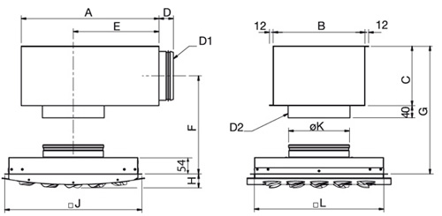 Габаритные характеристики диффузора Диффузоры Systemair Sinus-A-315-L ceiling diffuser
