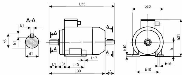 Габаритні розміри Electric motor 4VR 100 L2