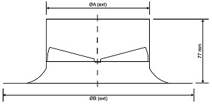 Габаритные характеристики диффузора Диффузоры Systemair CRS-200 Conic Swirl Diff.