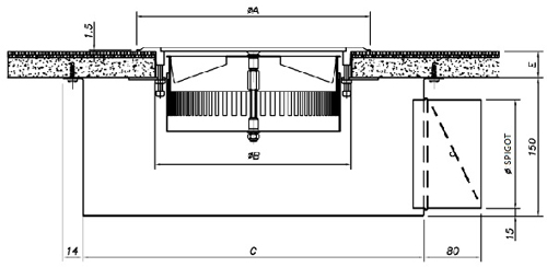 Габаритные размеры диффузора Диффузоры Systemair SFD-200 SWIRL FLOOR DIFF